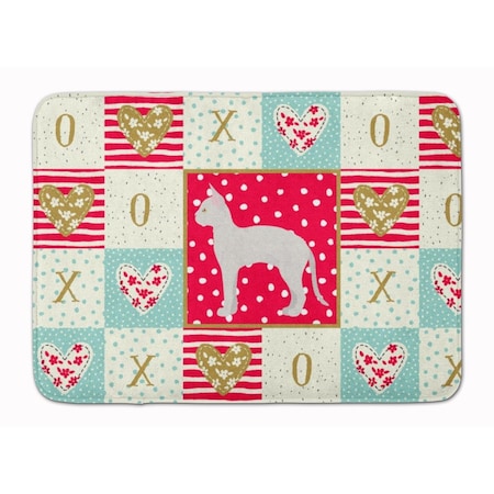 Carolines Treasures 19 x 27 in. German Rex No.3 Cat Love Machine Washable Memory Foam Mat CK5622RUG